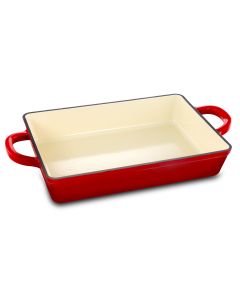 Crock Pot Artisan 13 in. Enameled Cast Iron Lasagna Pan in Scarlet Red