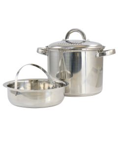 Oster Sangerfield 5 Quart Stainless Steel Pasta Pot with Strainer Lid and Steamer Basket