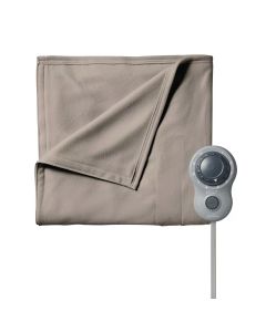 Sunbeam Full Size Electric Fleece Heated Blanket in Mushroom