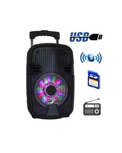 beFree Sound 8 Inch 400 Watts Bluetooth Portable Party Speaker with USB, SD Input and Reactive Lights
