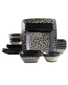 Elama Desert Bloom 16 Piece Stoneware Dinnerware Set
