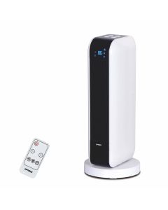 Optimus 17 in. Oscillating Tower Heater w/ Remote, Digital Temperature Readout &amp; Setting
